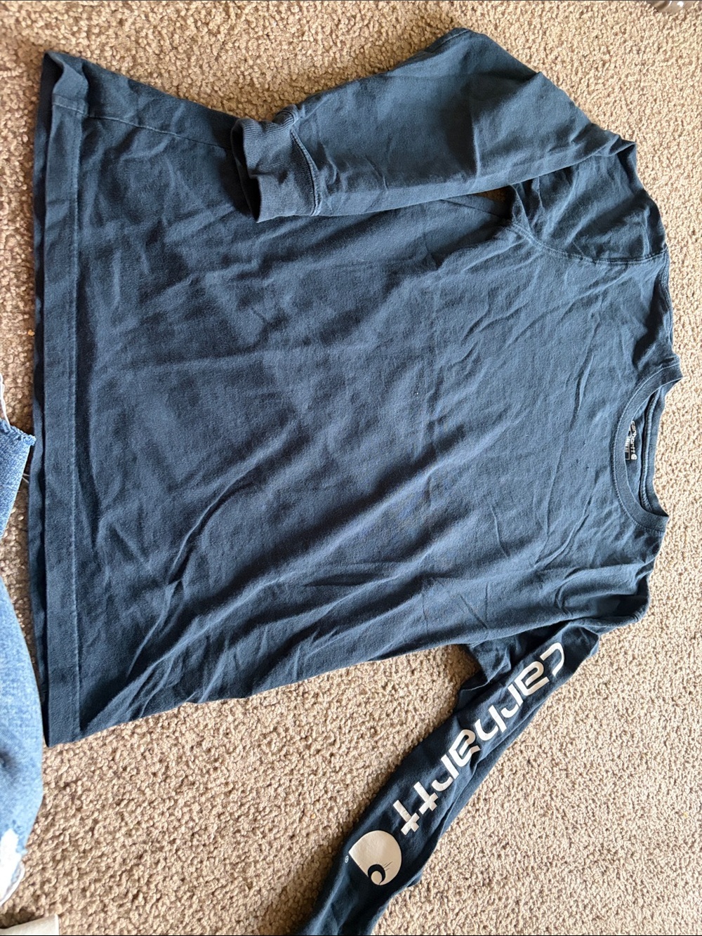 B54 Men’s Sm Carhartt Long Sleeve Logo Tee — Dark Blue PLAY